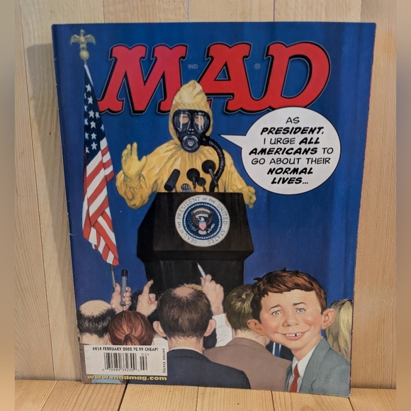 MAD Magazine Cover with Gas Mask Illustration - Picture 1 of 6
